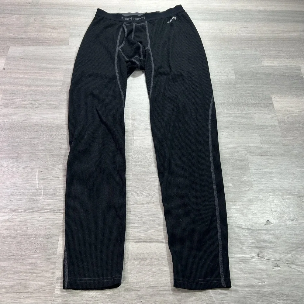 Carhartt Force Long Johns Mens Medium Black Thermal Base Layer Pants Bottoms